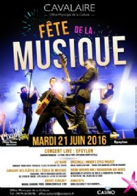 EPSYLON le groupe vedette de la Fête de la Musique à Cavalaire. Le mardi 21 juin 2016 à cavalaire sur mer. Var.  21H30